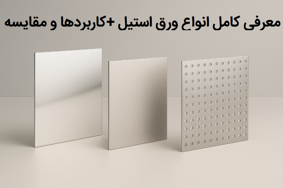 تصویر سه نوع ورق استیل در کنار یکدیگر