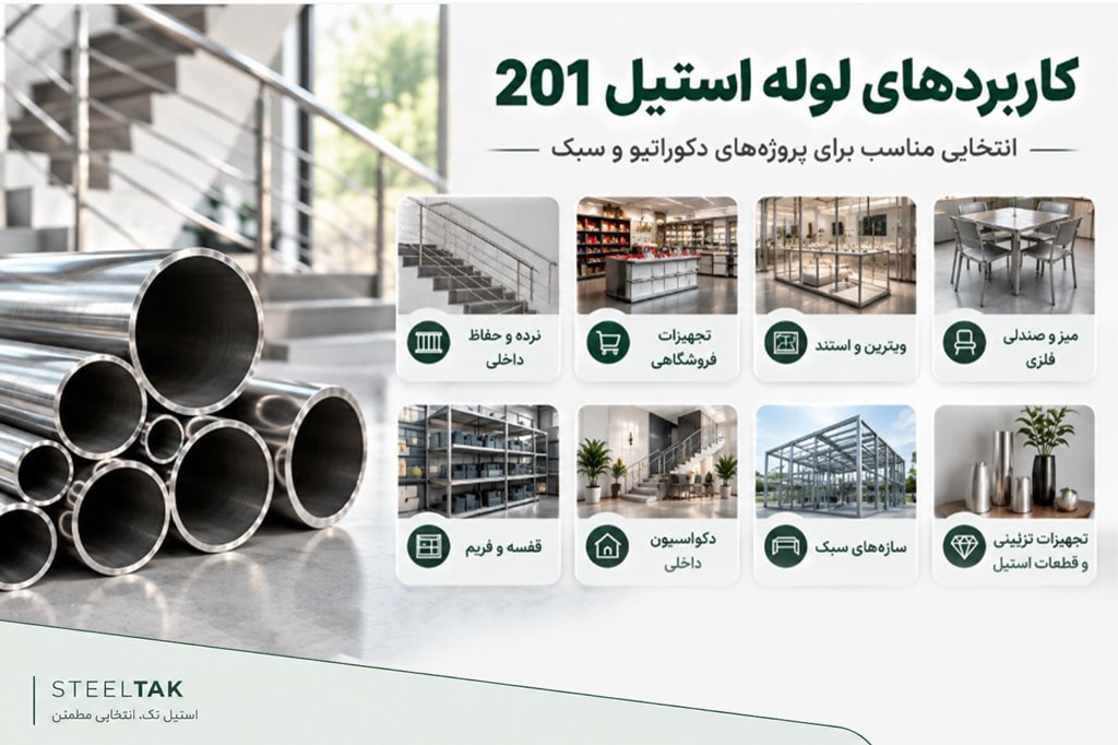 کاربرد لوله استیل 201