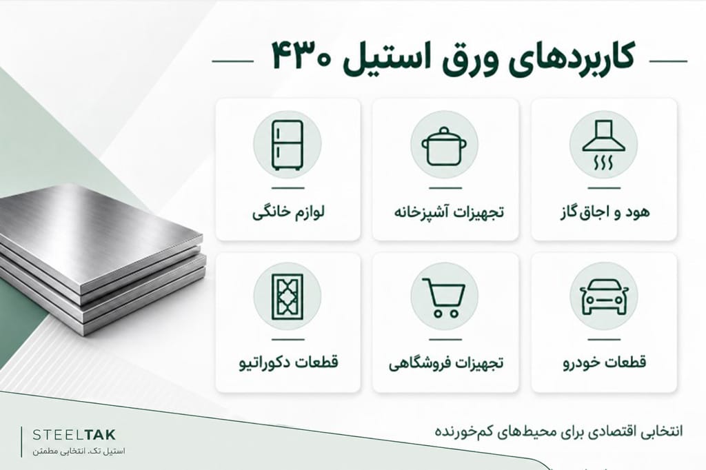 کاربردهای ورق استیل 430