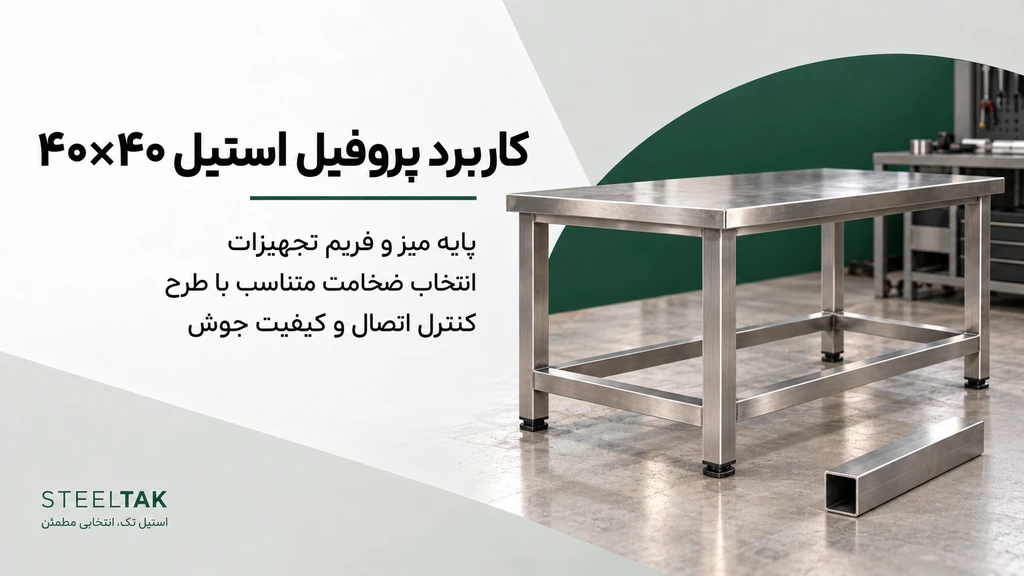 کاربرد پروفیل مربع استیل در پایه میز و فریم تجهیزات