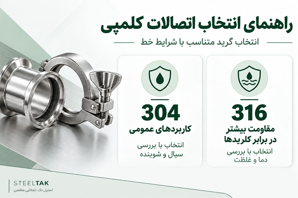 راهنمای انتخاب و خرید اتصالات کلمپی